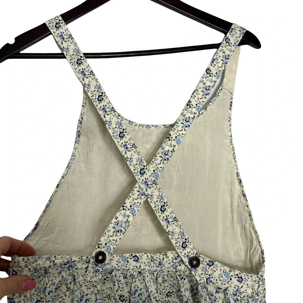 NWT Free People Boho Floral Crossback Button Mini Dress Size Medium - Picture 8 of 16